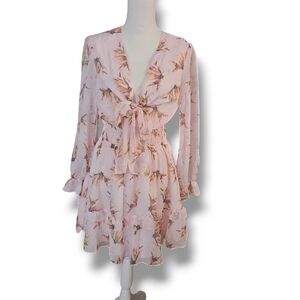 PRETTYGARDEN Womens Knot Front Mini Dress